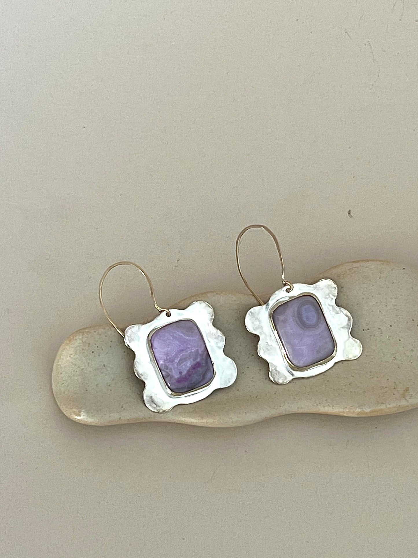 Purple Portrait Earrings